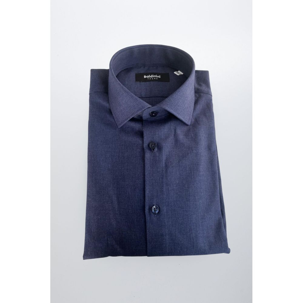 Blue Cotton Men Shirt - ventzia