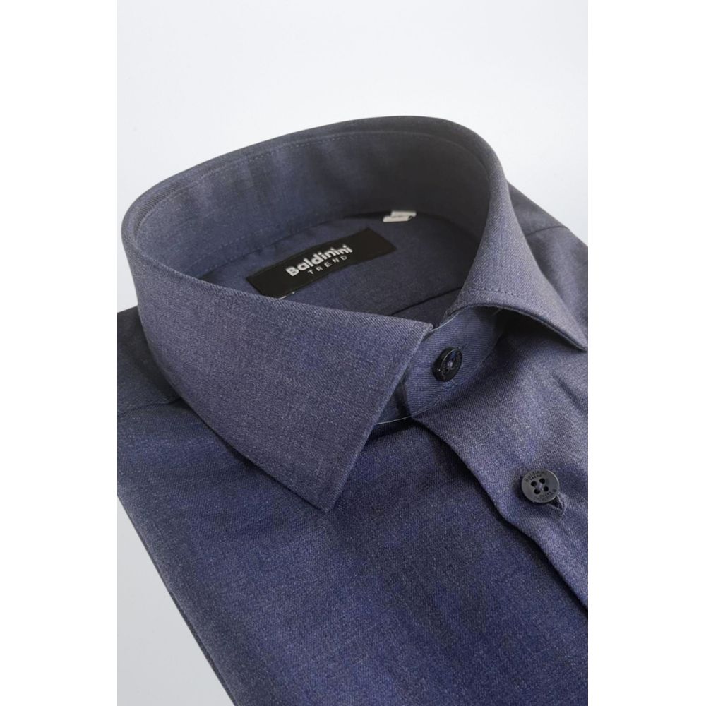 Blue Cotton Men Shirt - ventzia