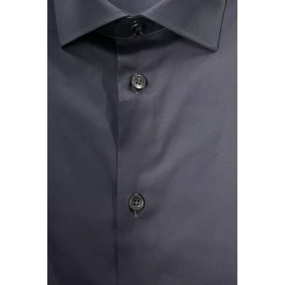 Black Cotton Men's Shirt - ventzia