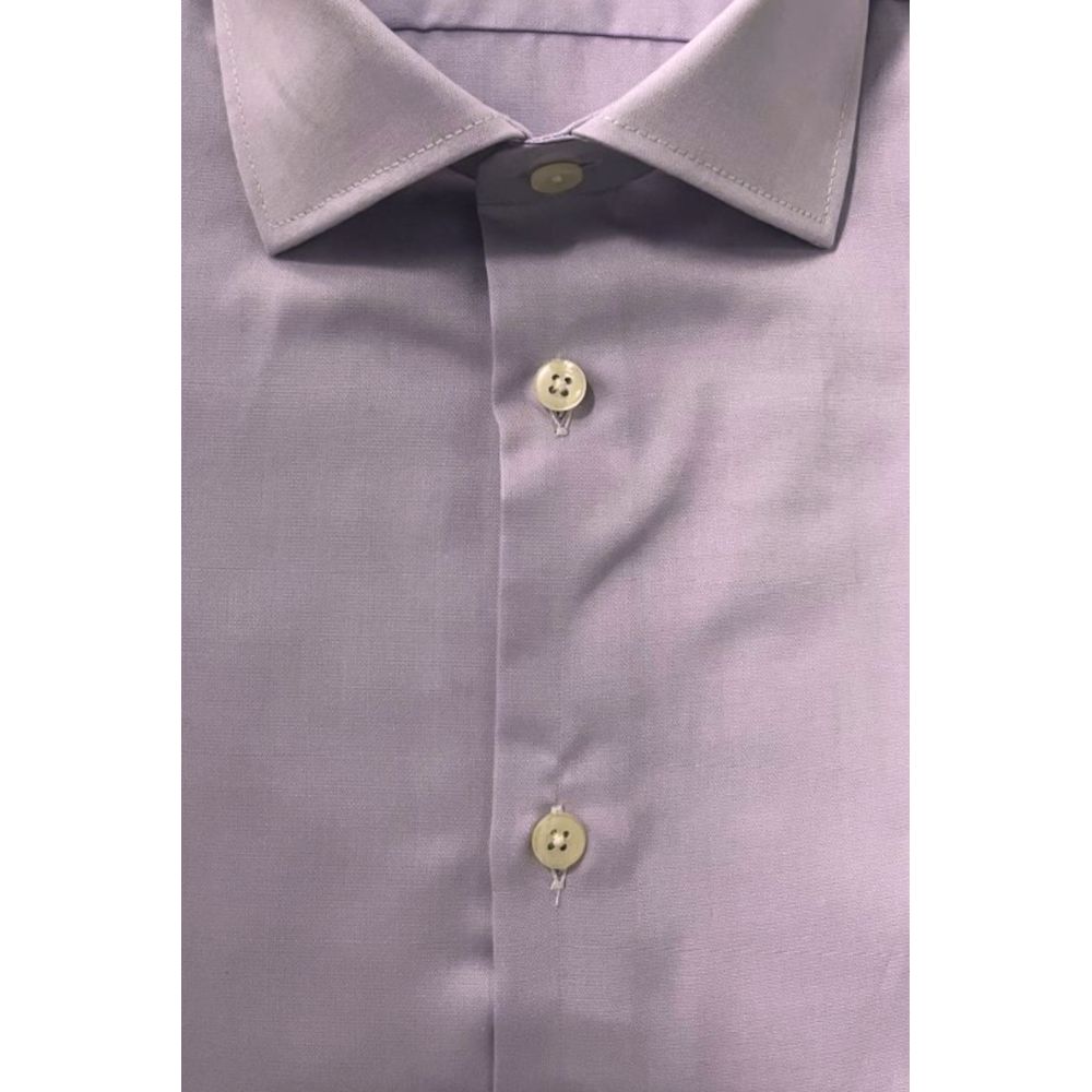 Purple Cotton Men Shirt - ventzia