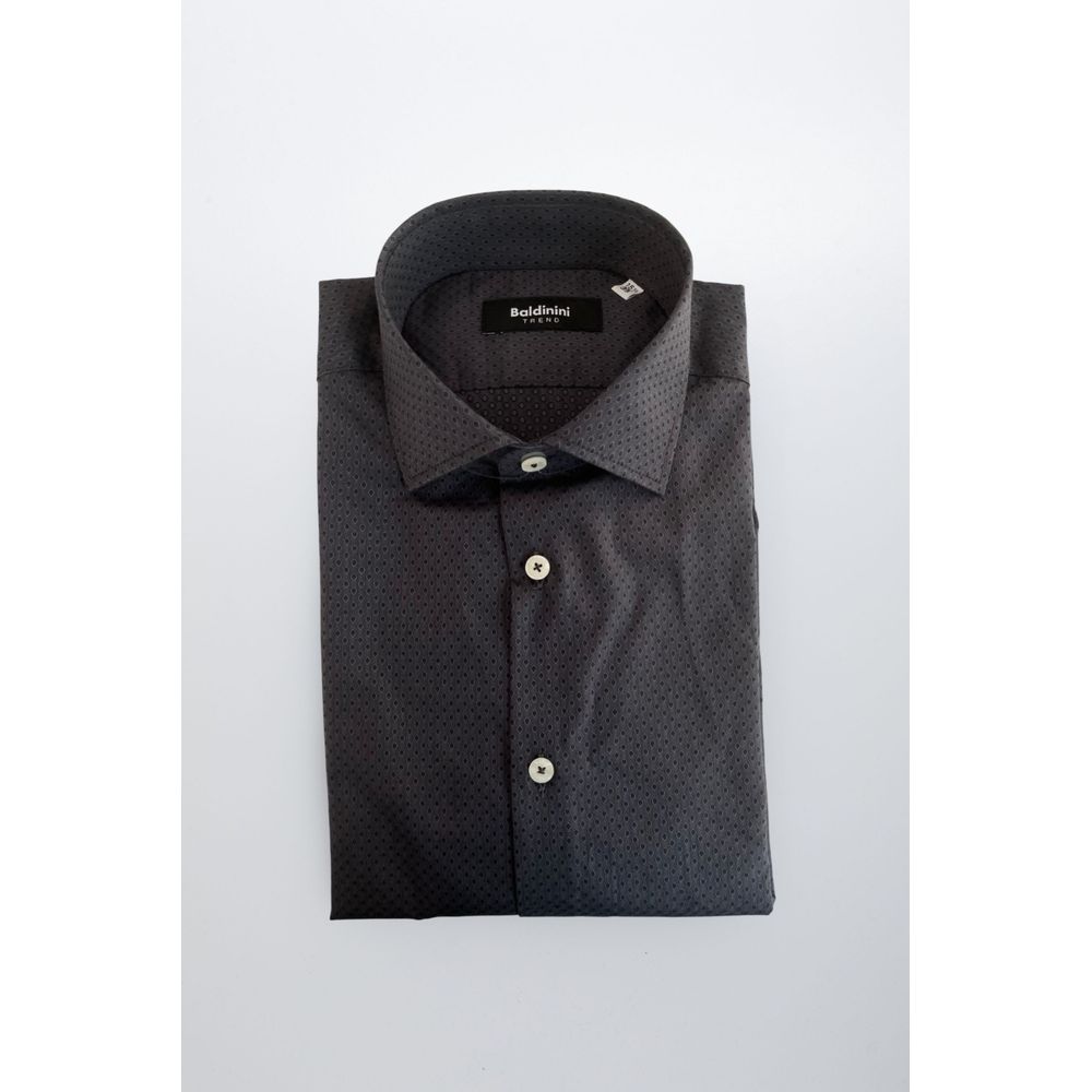 Gray Cotton Men Shirt - ventzia