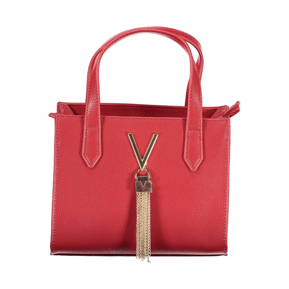 Red Polyurethane Women Handbag - ventzia
