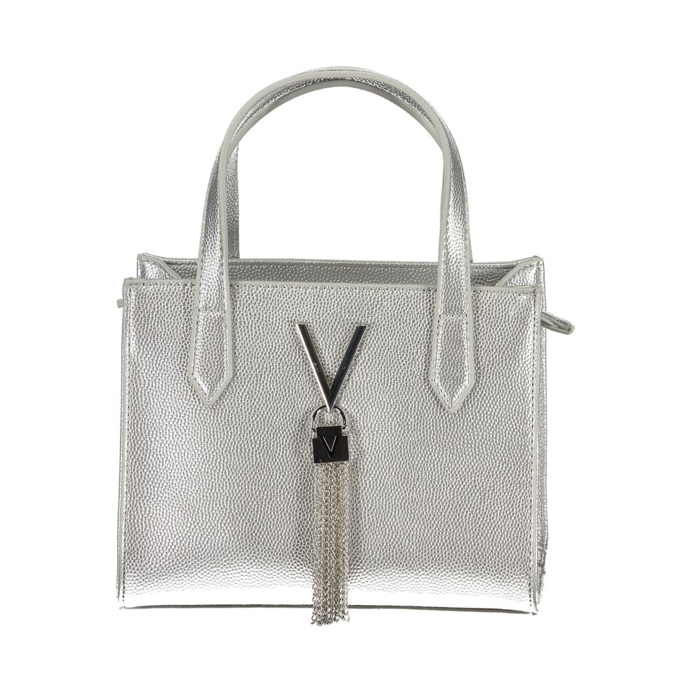 Silver Polyurethane Women's Handbag - ventzia