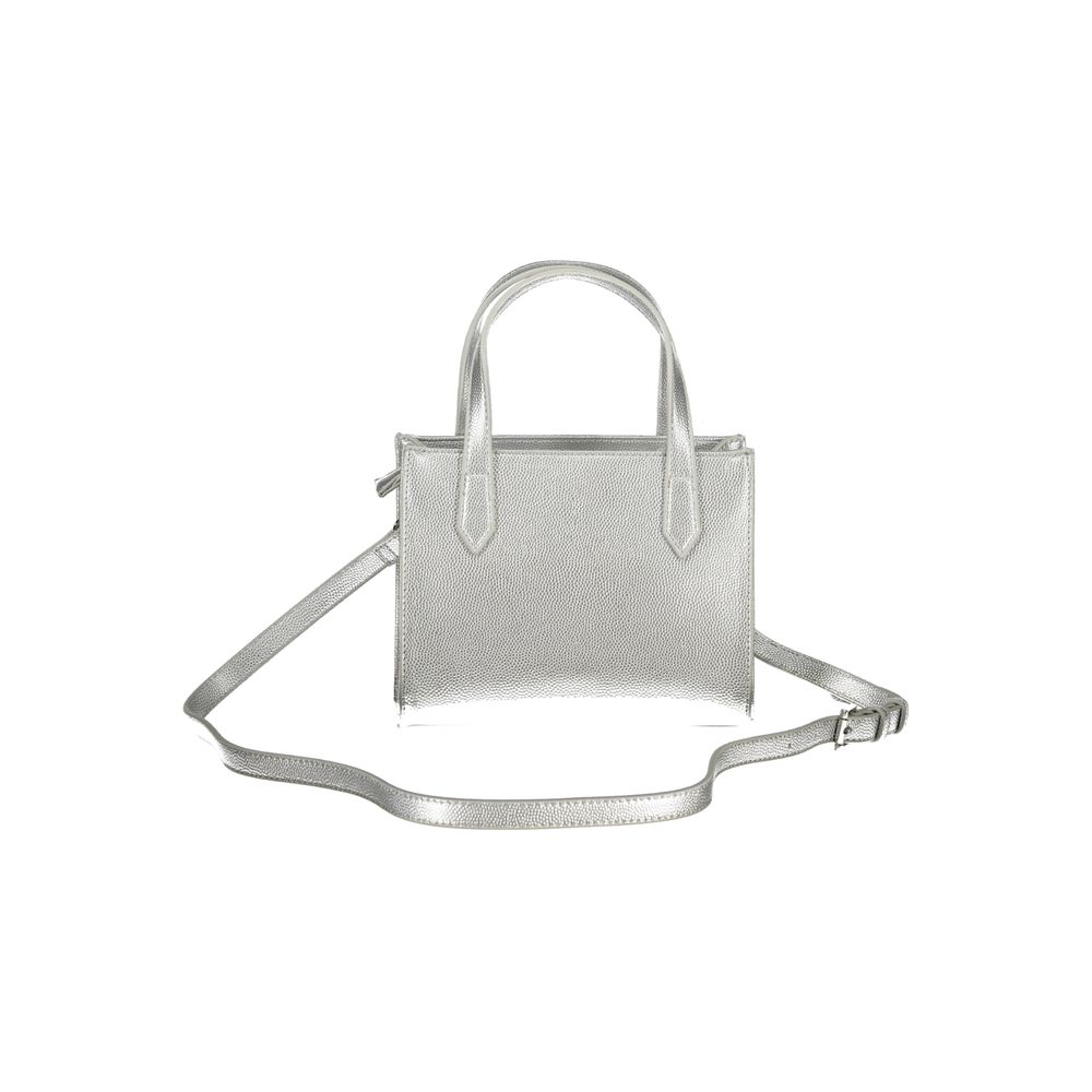 Silver Polyurethane Women's Handbag - ventzia