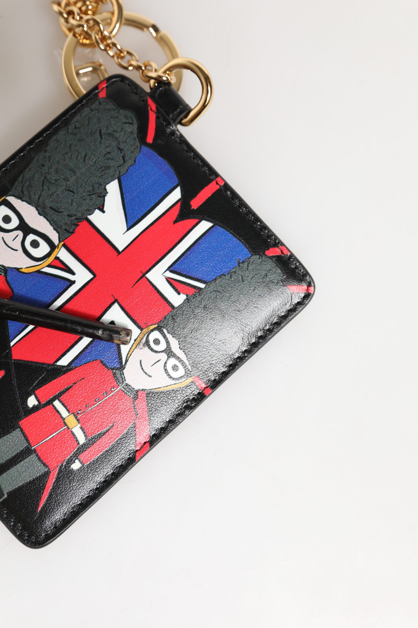 Black Leather #DGLovesLondon Cardholder Coin Case Keyring