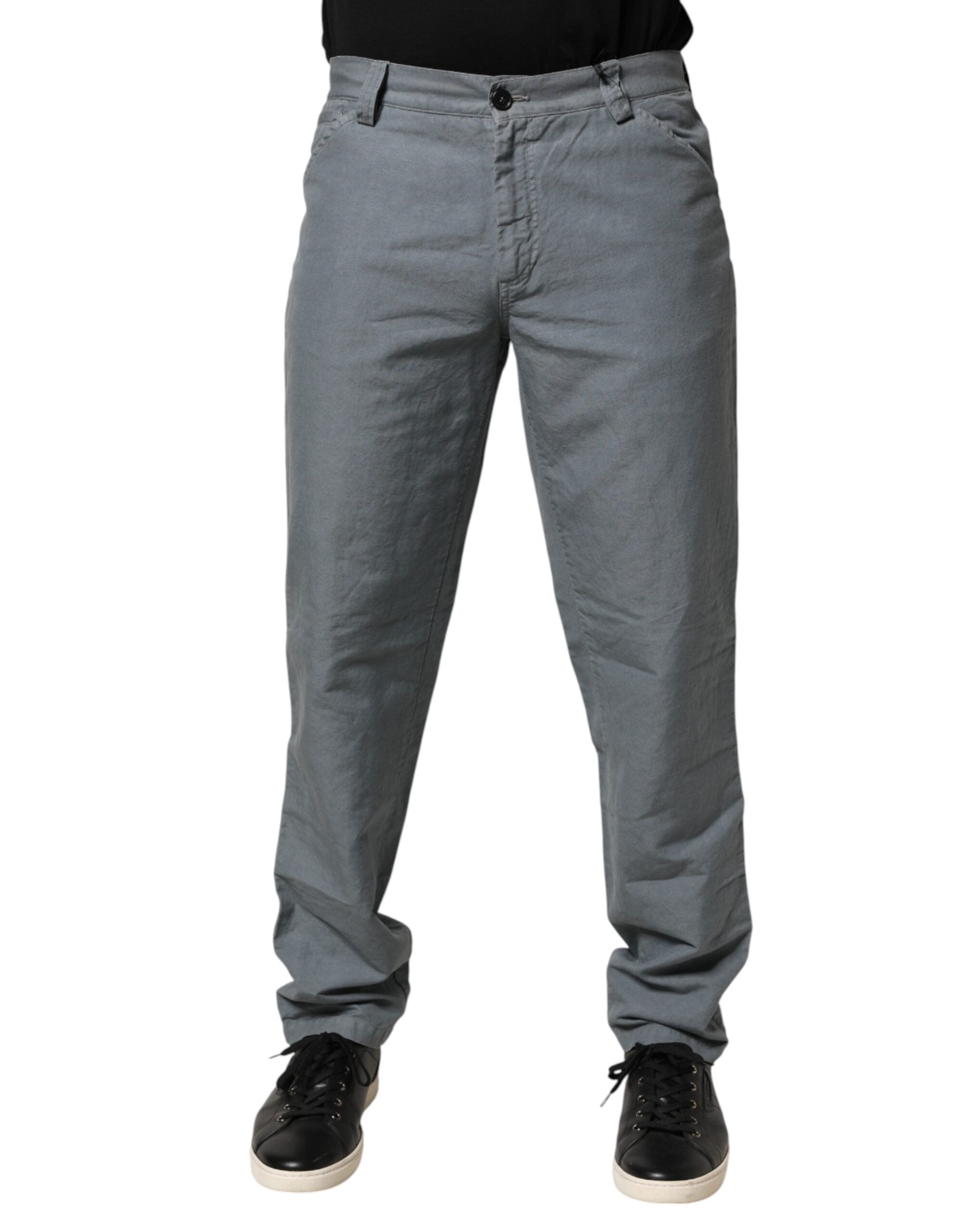 Gray Cotton Regular Fit Men Denim Trouser Jeans