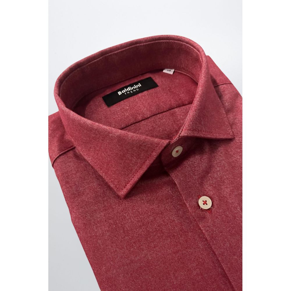 Red Cotton Men's Shirt - ventzia