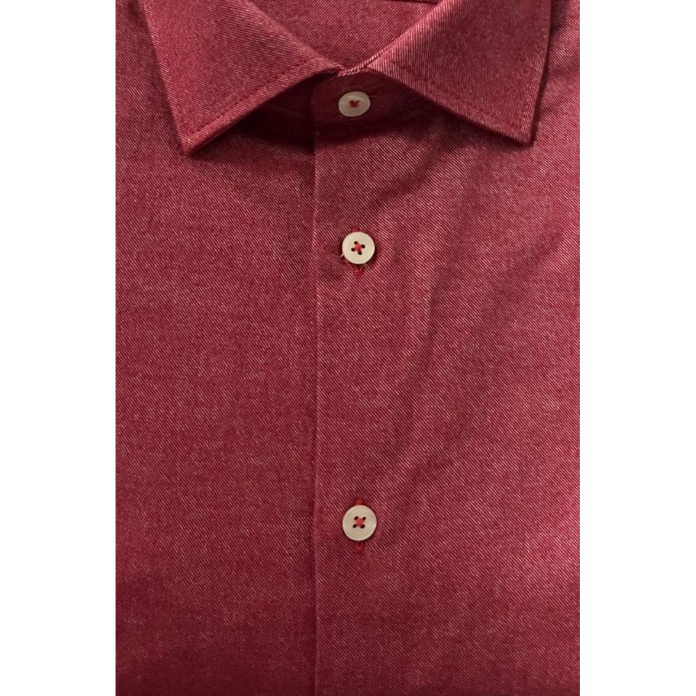Red Cotton Men's Shirt - ventzia