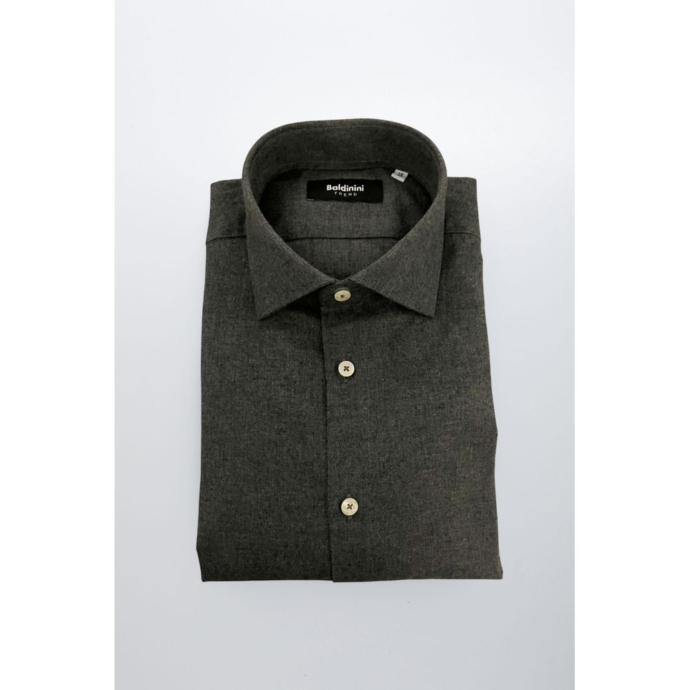 Gray Cotton Men Shirt - ventzia