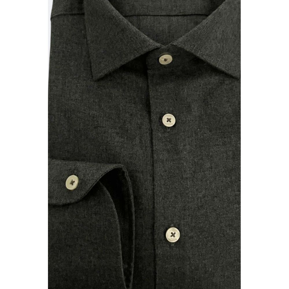 Gray Cotton Men Shirt - ventzia