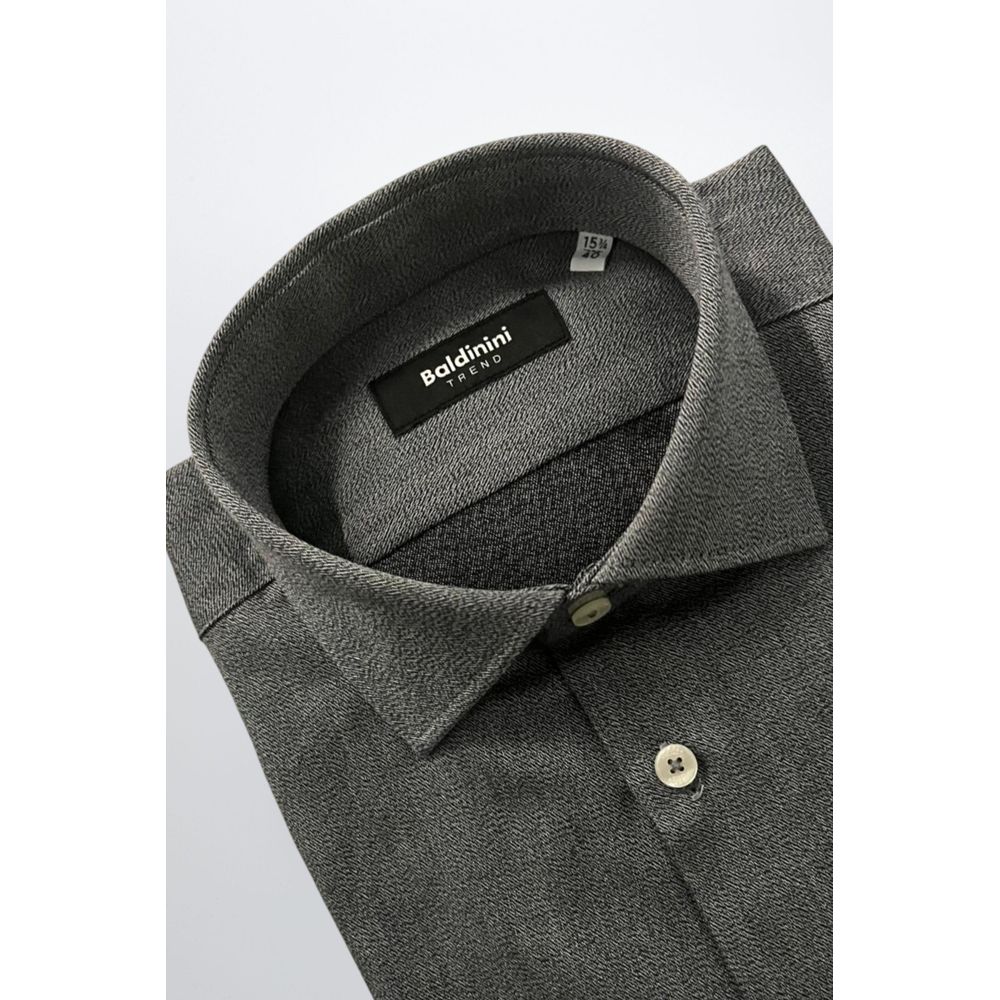 Gray Cotton Men Shirt - ventzia