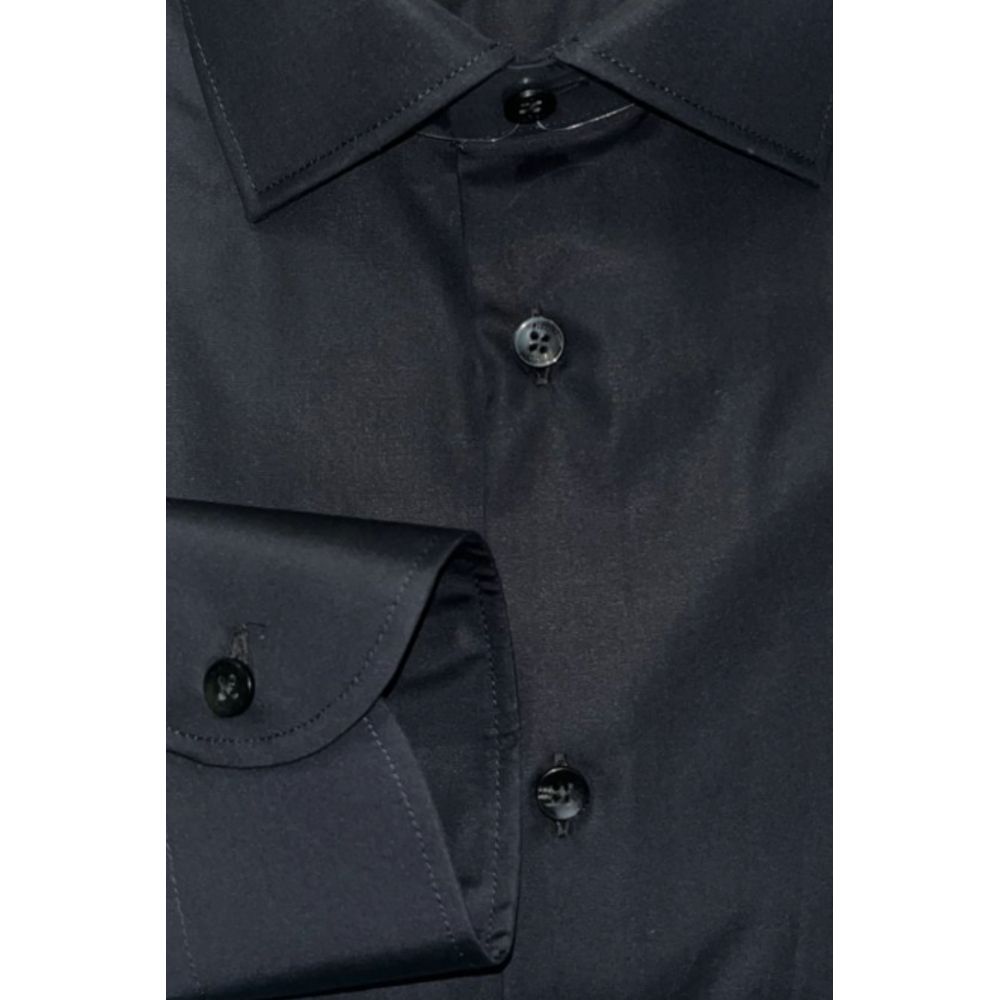 Black Cotton Men Shirt - ventzia