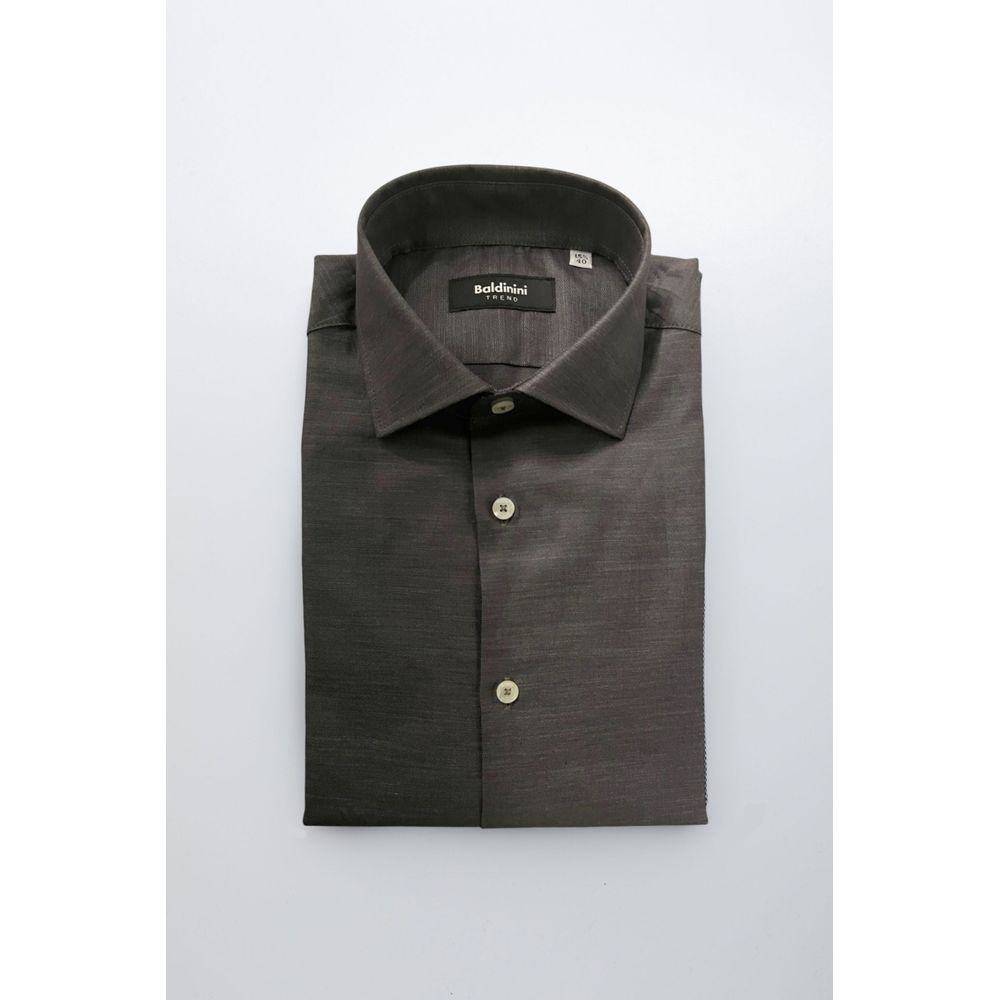 Gray Cotton Men Shirt - ventzia