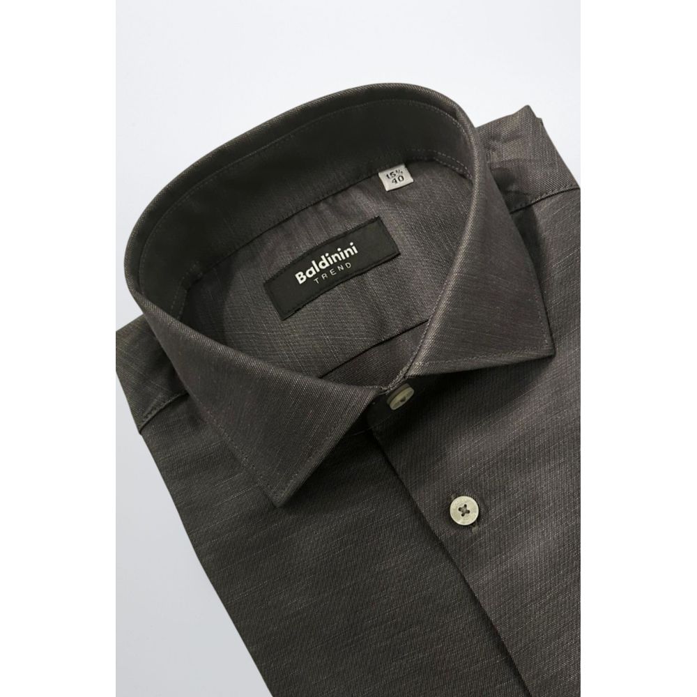 Gray Cotton Men Shirt - ventzia