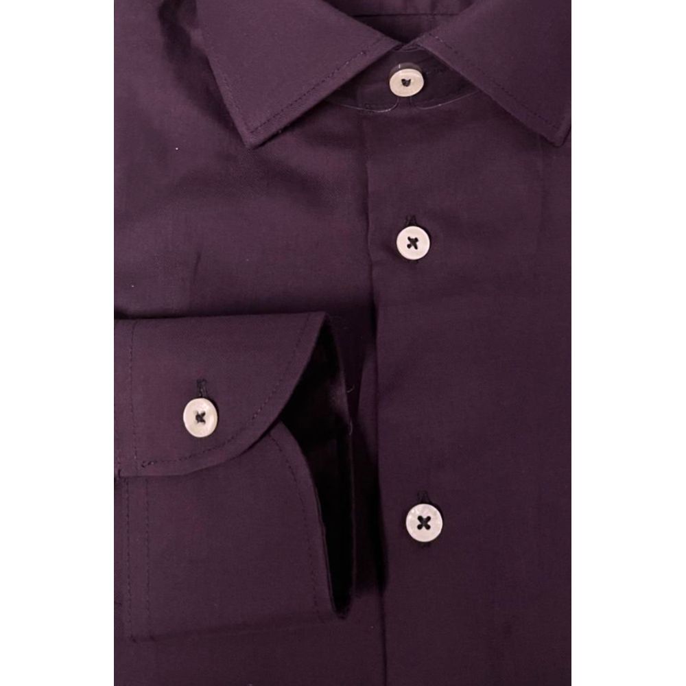 Purple Cotton Men Shirt - ventzia