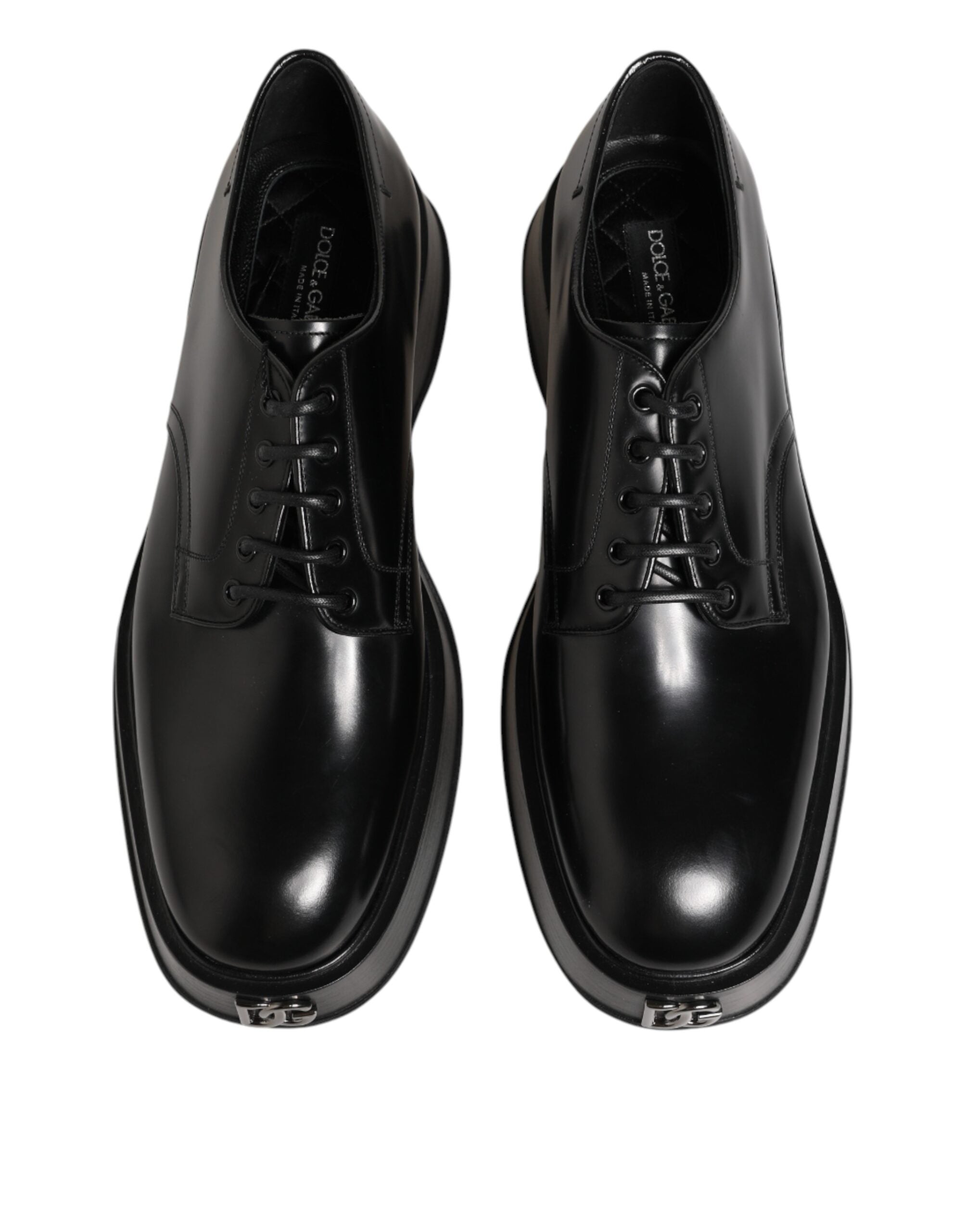 Black Calfskin Leather Men Derby Dress Shoes