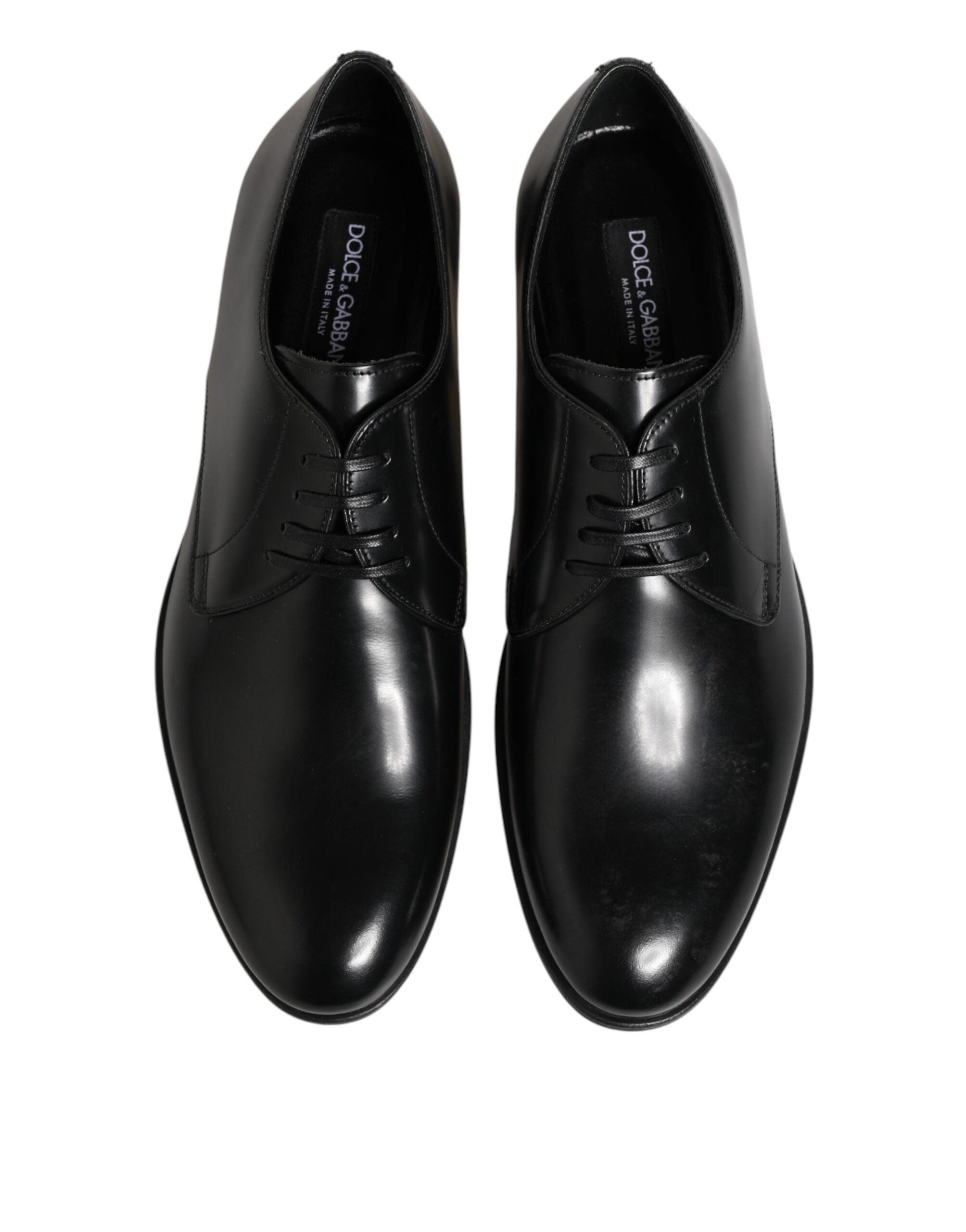 Black Calfskin Leather Derby Dress Shoes