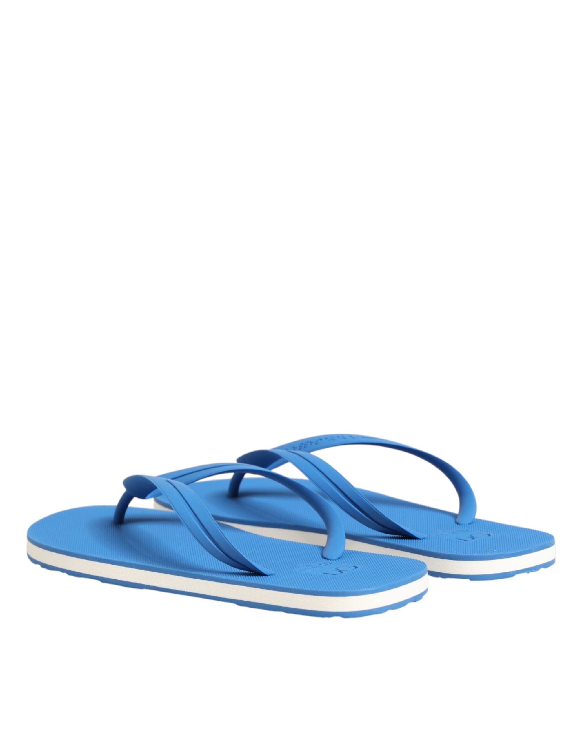 Blue White Logo Beachwear Flats Slipper Shoes - ventzia