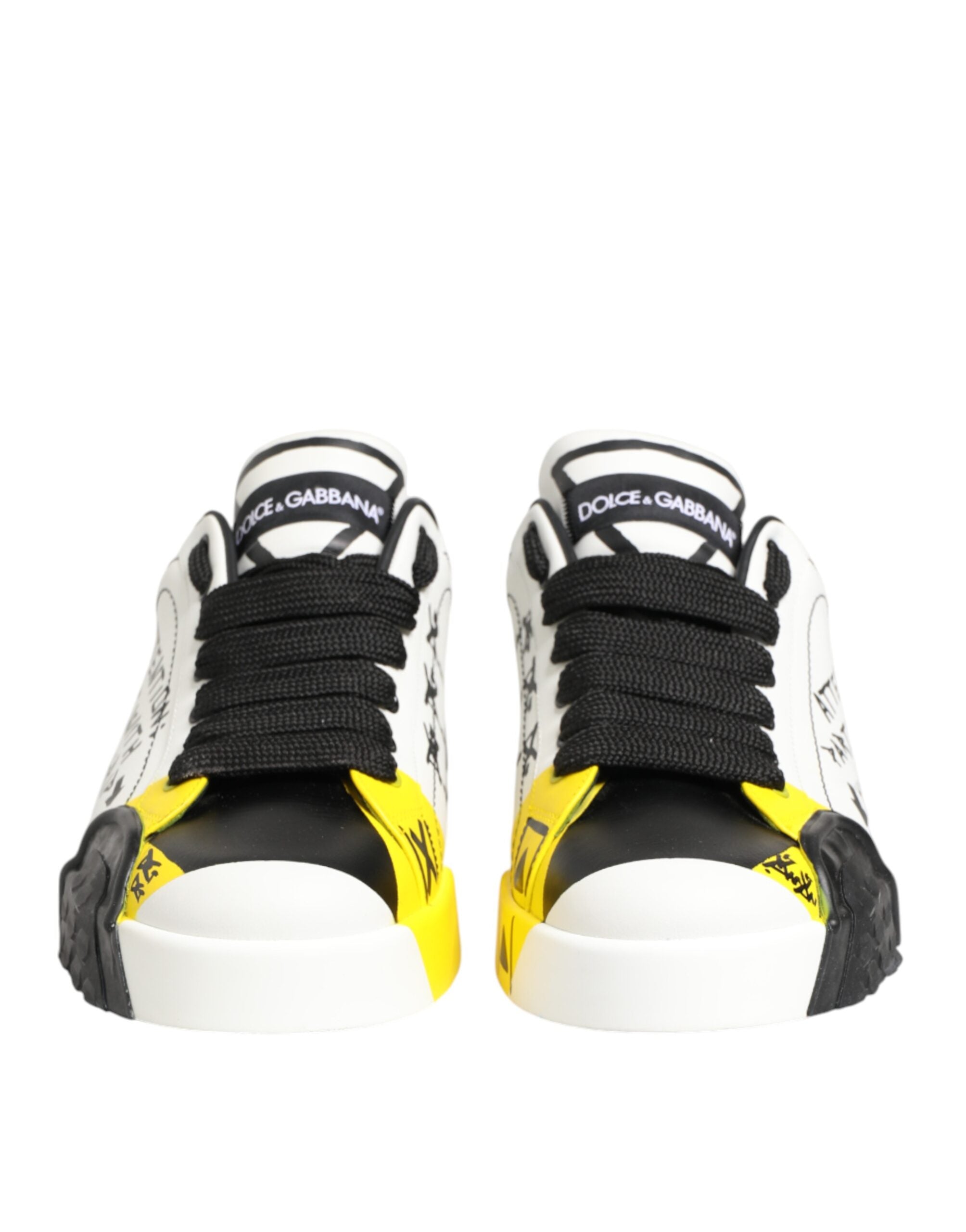 Multicolor Leather Graffiti Low Top Sneakers Shoes