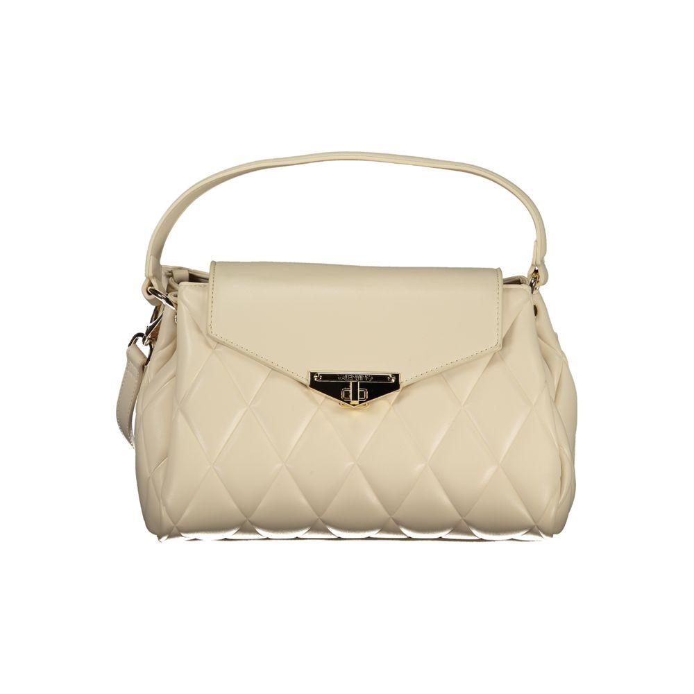 Beige Polyurethane Women's Handbag - ventzia