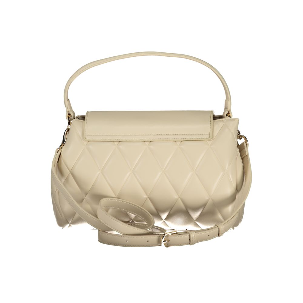 Beige Polyurethane Women's Handbag - ventzia
