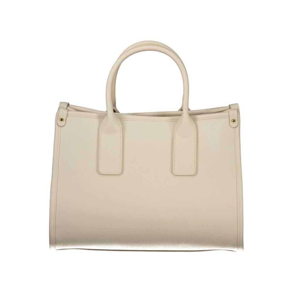 Beige Polyurethane Women Handbag - ventzia