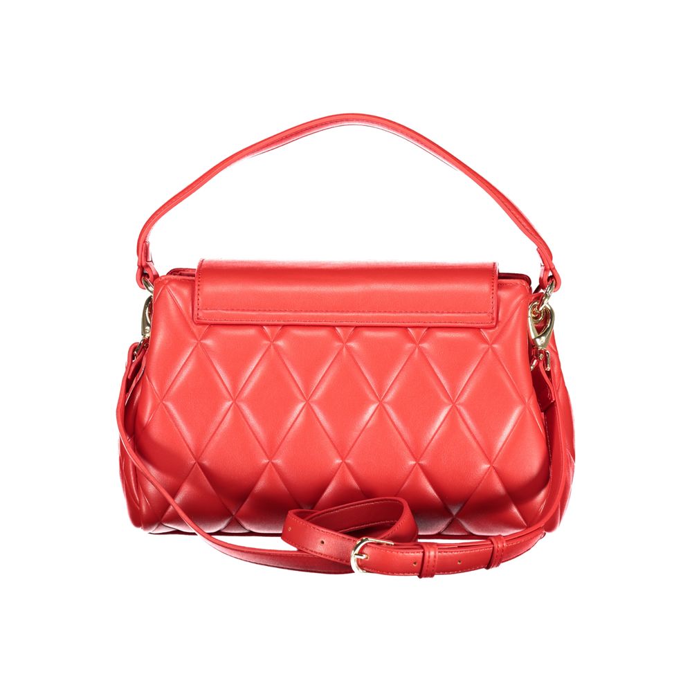 Rosso Polyurethane Women Handbag - ventzia