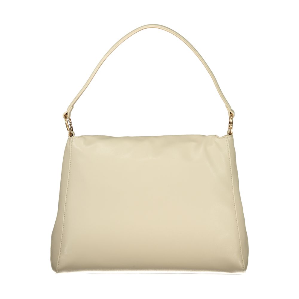Beige Polyurethane Women Shoulder Bag - ventzia