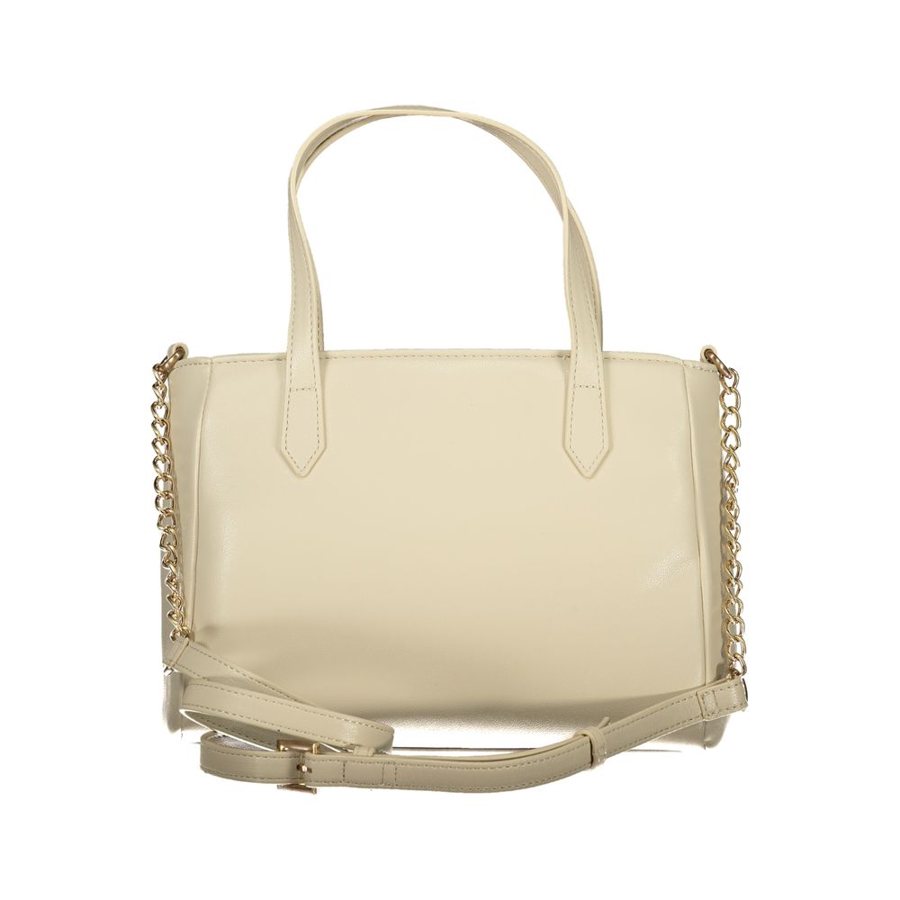 Beige Polyurethane Women Handbag - ventzia