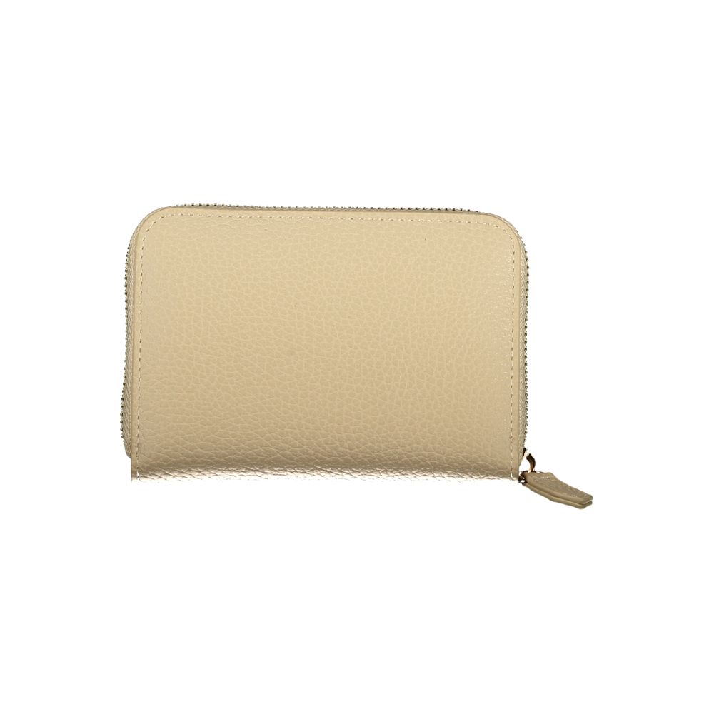 Beige Polyurethane Women Wallet - ventzia