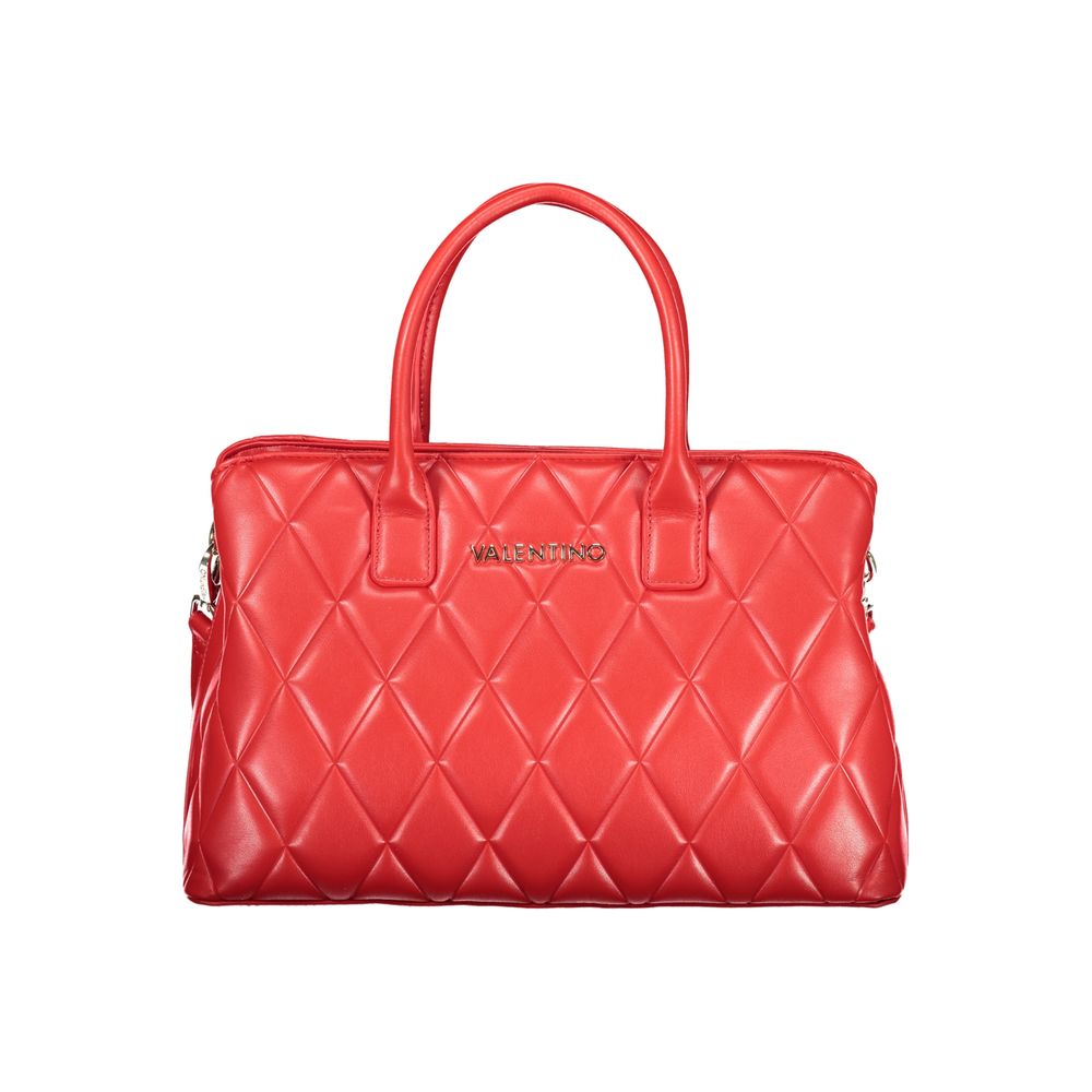 Rosso Polyurethane Women Handbag - ventzia