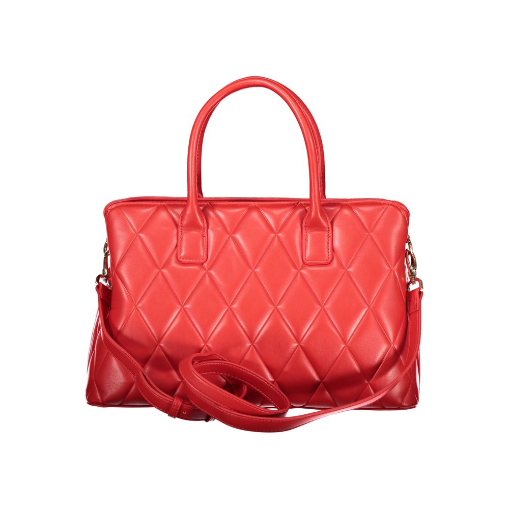 Rosso Polyurethane Women Handbag - ventzia