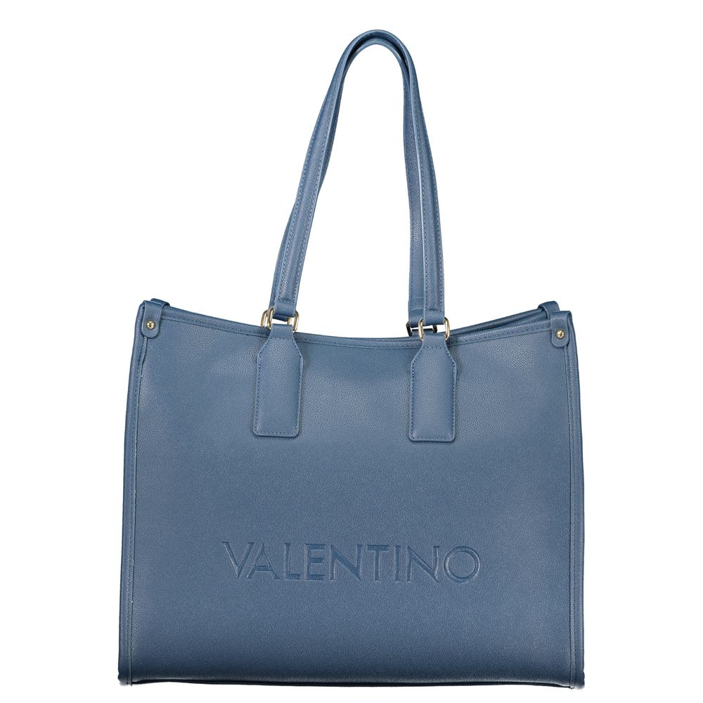 Blu Polyurethane Women Handbag - ventzia