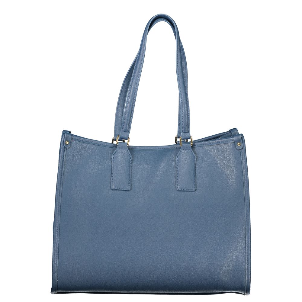 Blu Polyurethane Women Handbag - ventzia