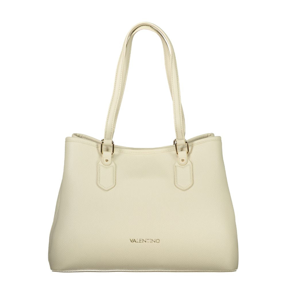 Beige Polyurethane Women Handbag - ventzia