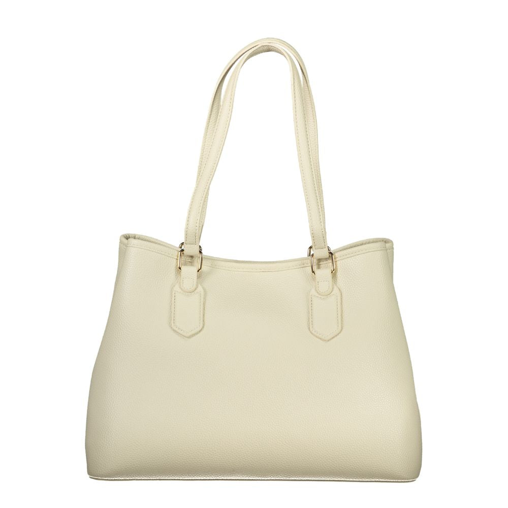 Beige Polyurethane Women Handbag - ventzia