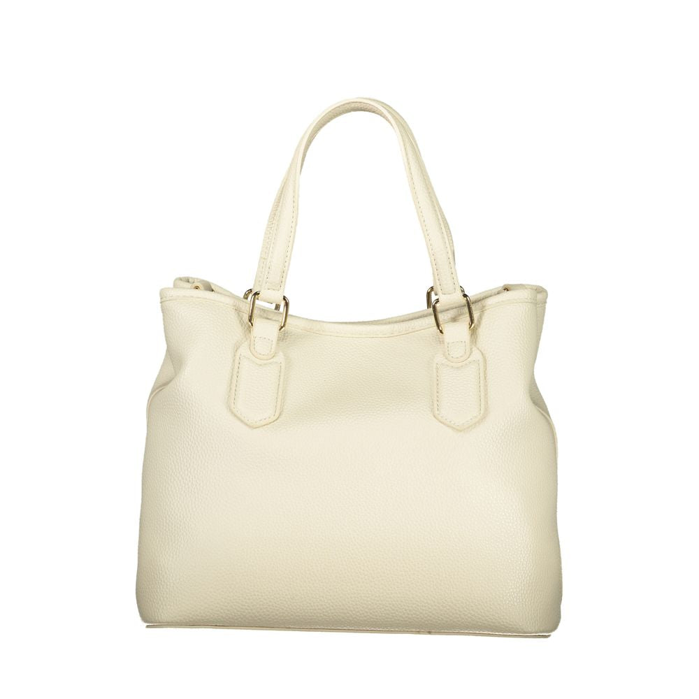 Beige Polyurethane Women Handbag - ventzia