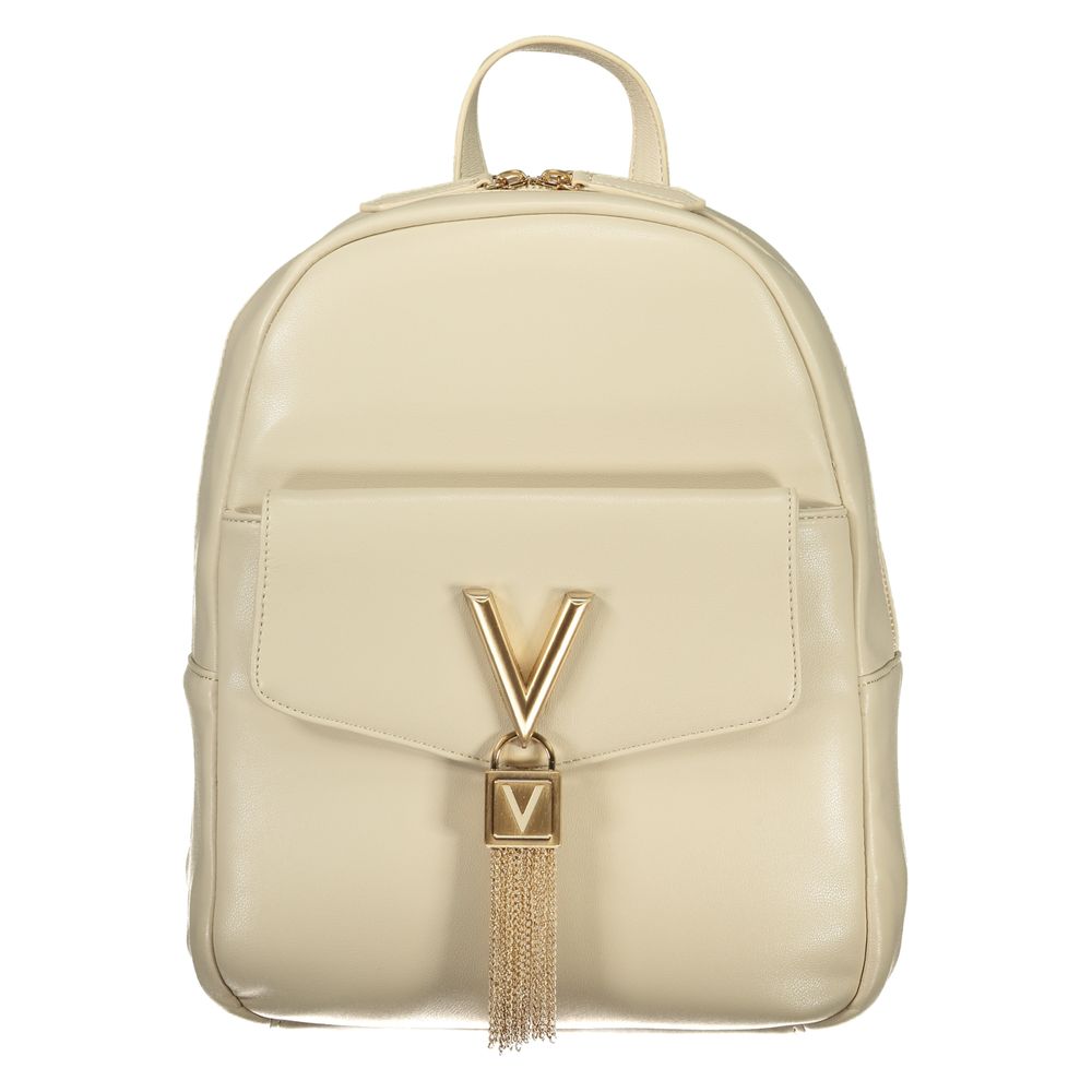 Beige Polyurethane Women Backpack - ventzia