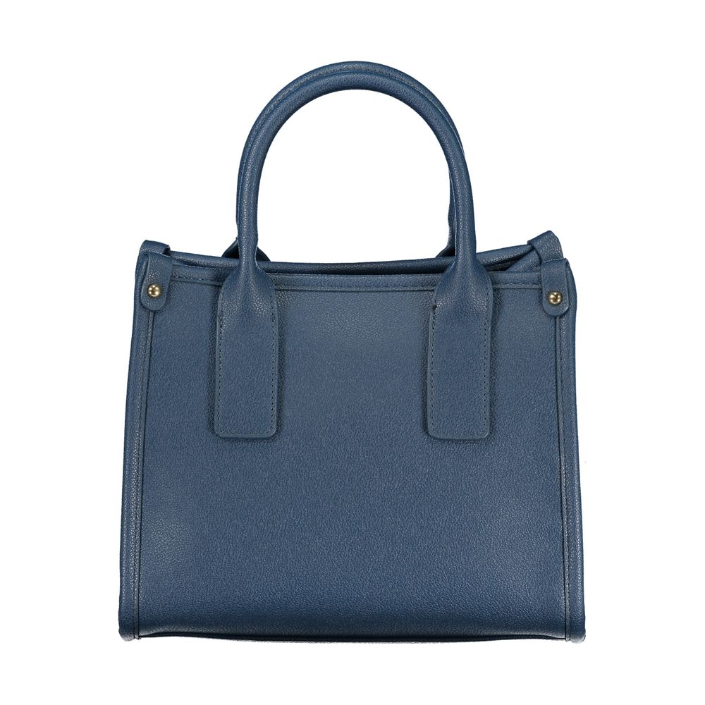 Blu Polyurethane Women Handbag - ventzia