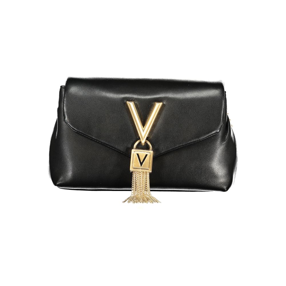 Black Polyurethane Women Shoulder Bag - ventzia