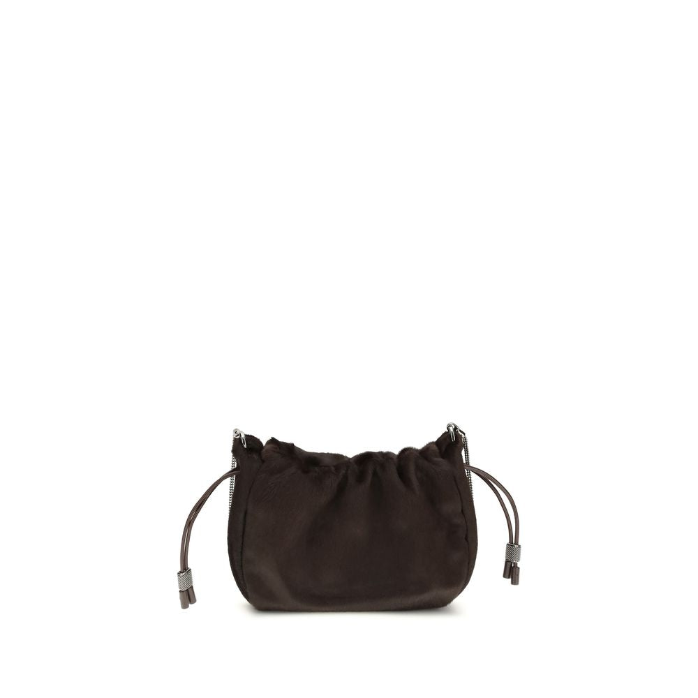 Brown Fur Shoulder Bag - ventzia