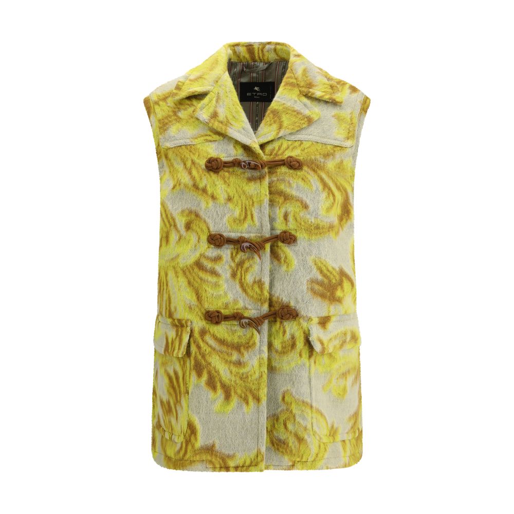 Yellow Wool Sleveless Jacket