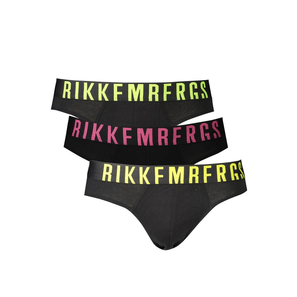 Black Polyester Men's Underwear