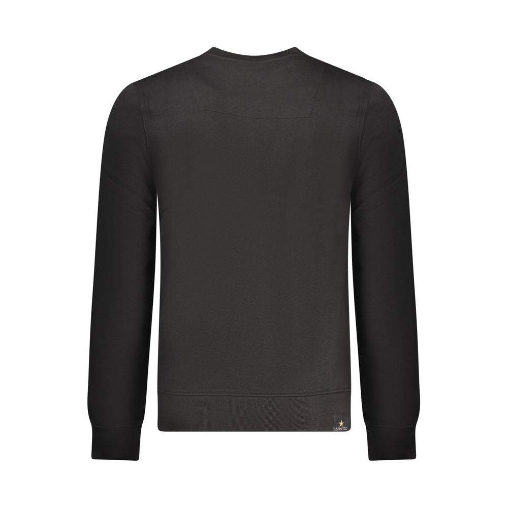 Black Cotton Men Sweatshirt - ventzia