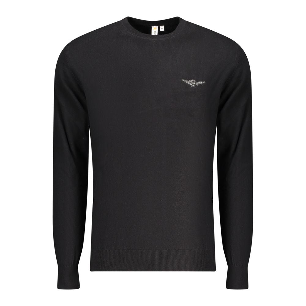 Black Cotton Men's Sweater - ventzia