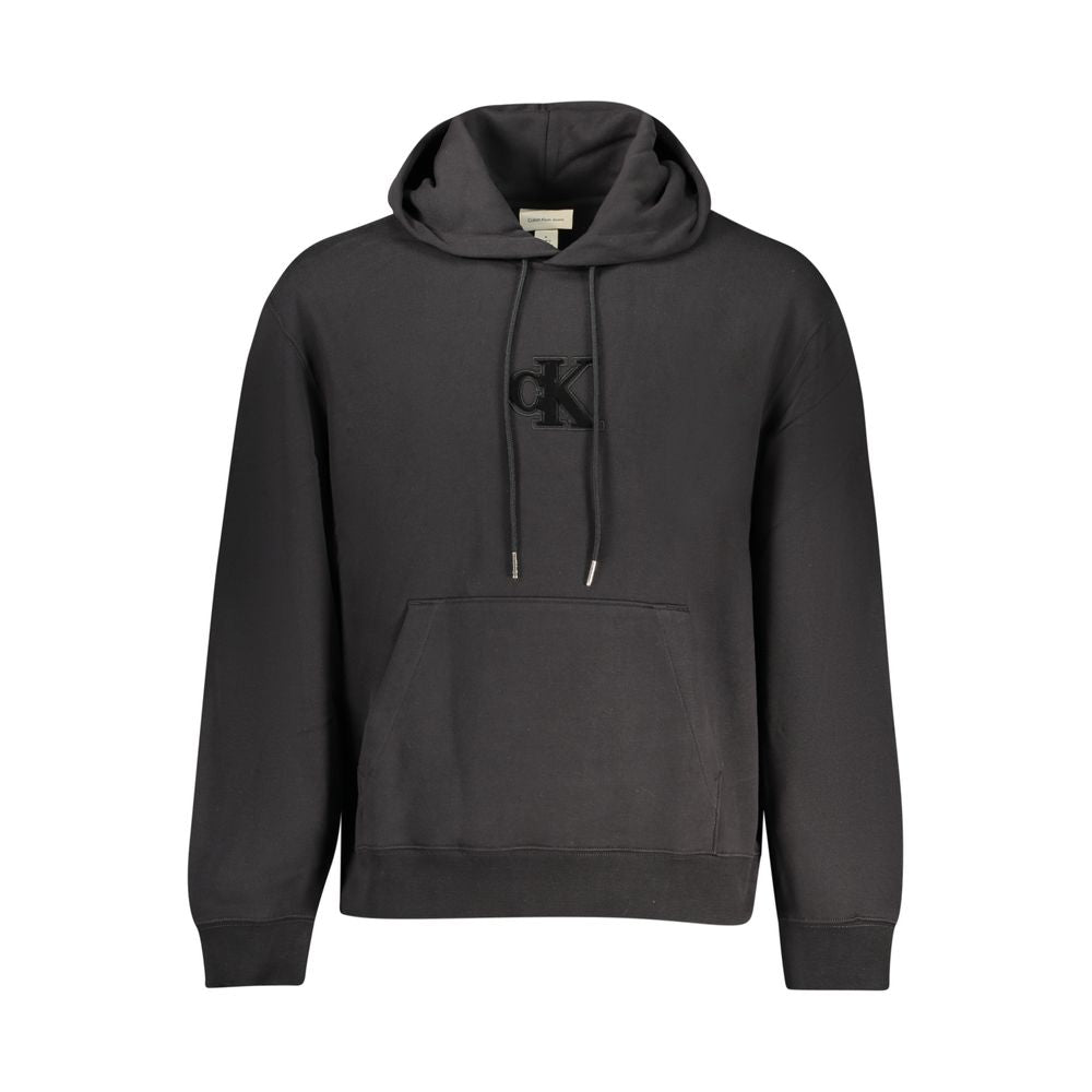 Black Cotton Men's Hooded Sweatshirt - ventzia
