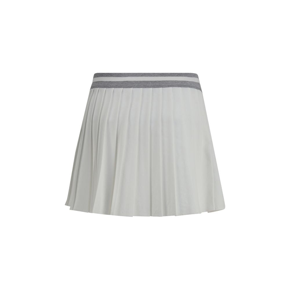 White Polyester Mini Skirt - ventzia