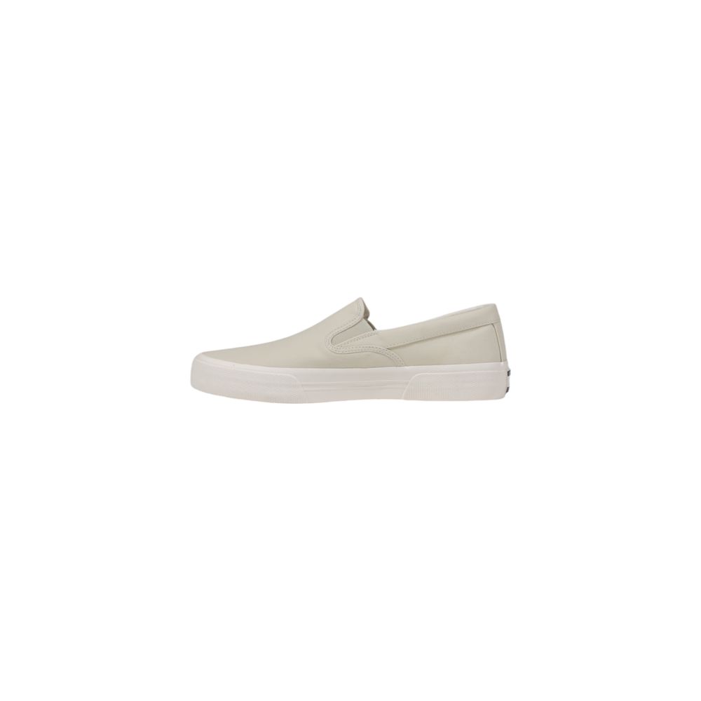 Beige Recycled Cotton Slip-On Loafers - ventzia