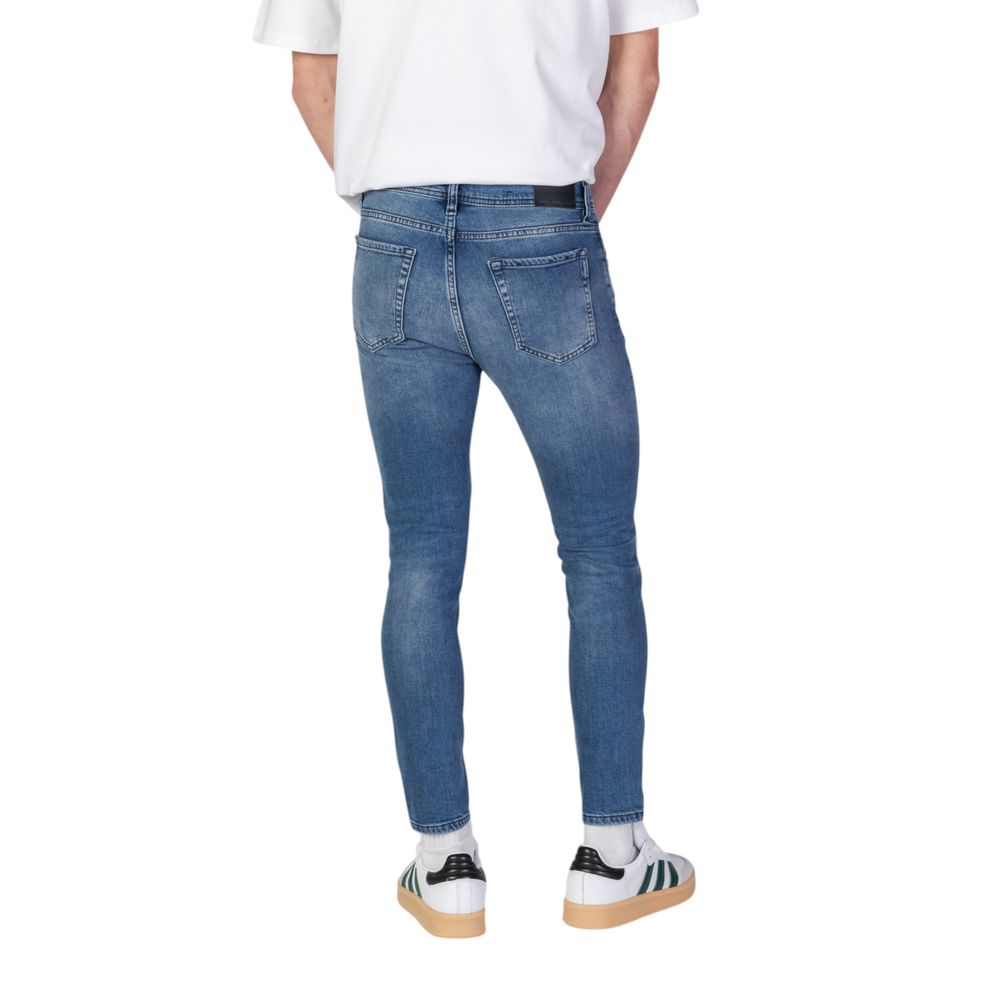 Blue Cotton Skinny Jeans - ventzia