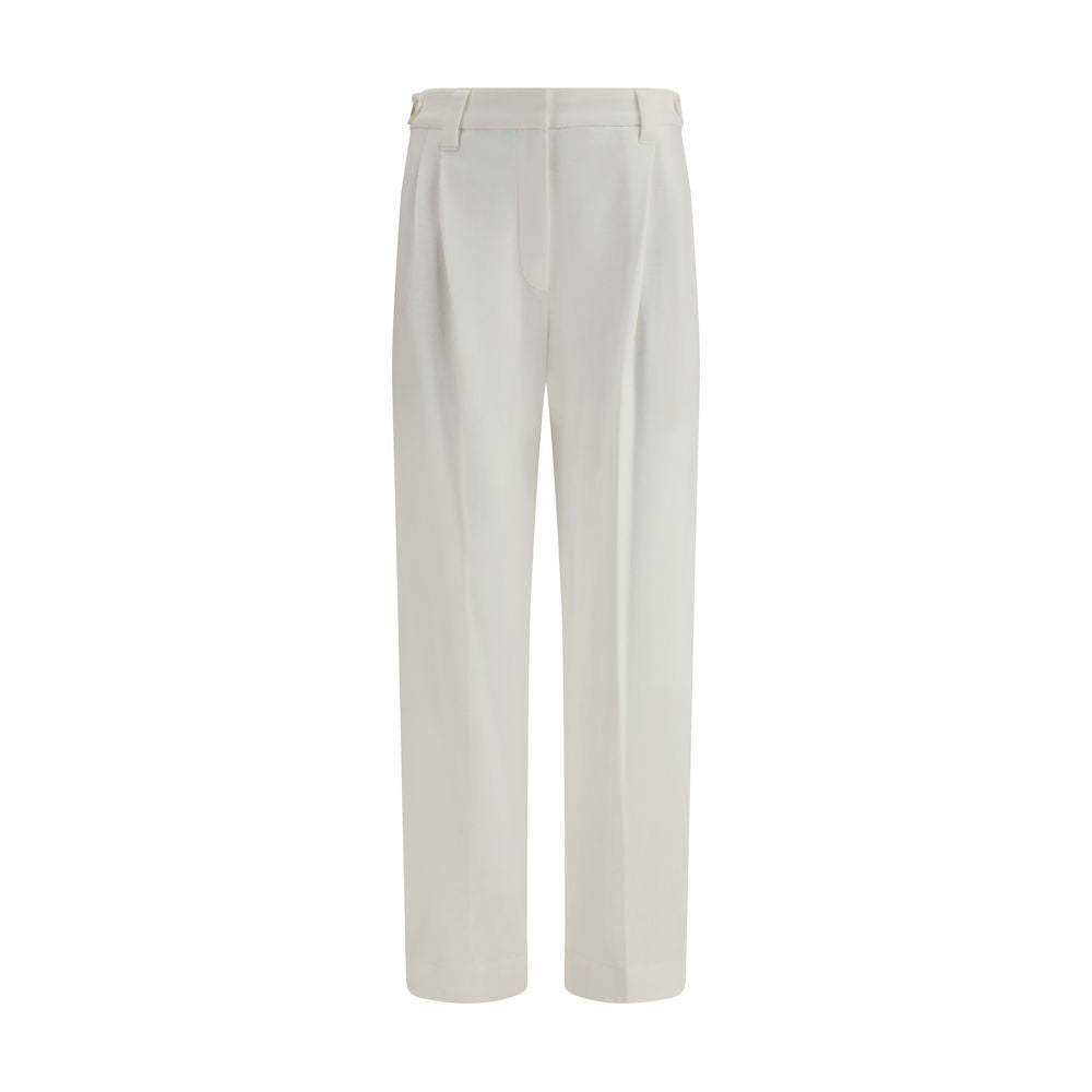 White Cotton Dress Pants - ventzia